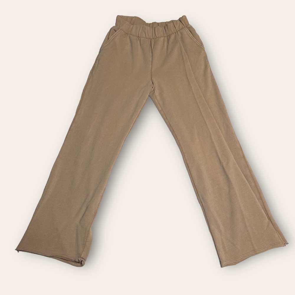 Aerie Wide Leg Tan Sweatpants size small